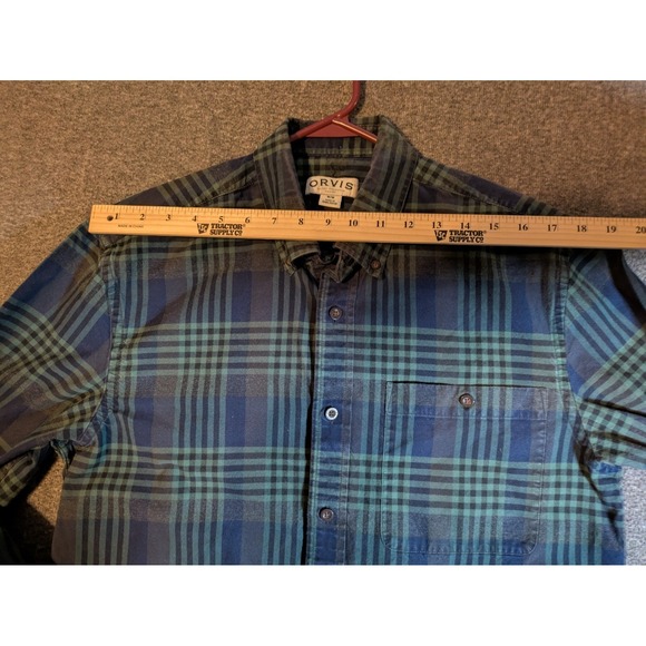 Orvis Shirt Men's Classic Collection Button Up Flannel Blue Plaid SZ M - Picture 4 of 10